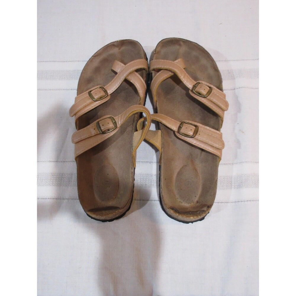 Birkenstock Slide Sandal Mayari Sz 9 Graceful Taupe Toe Loop